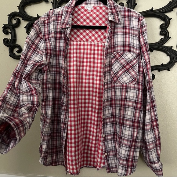 Aeropostale Tops - AEROPOSTALE Women’s Long Sleeve Plaid Lined Button Down Shirt L